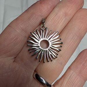 Handmade Silver Handmade Sunburst Pendant Necklace